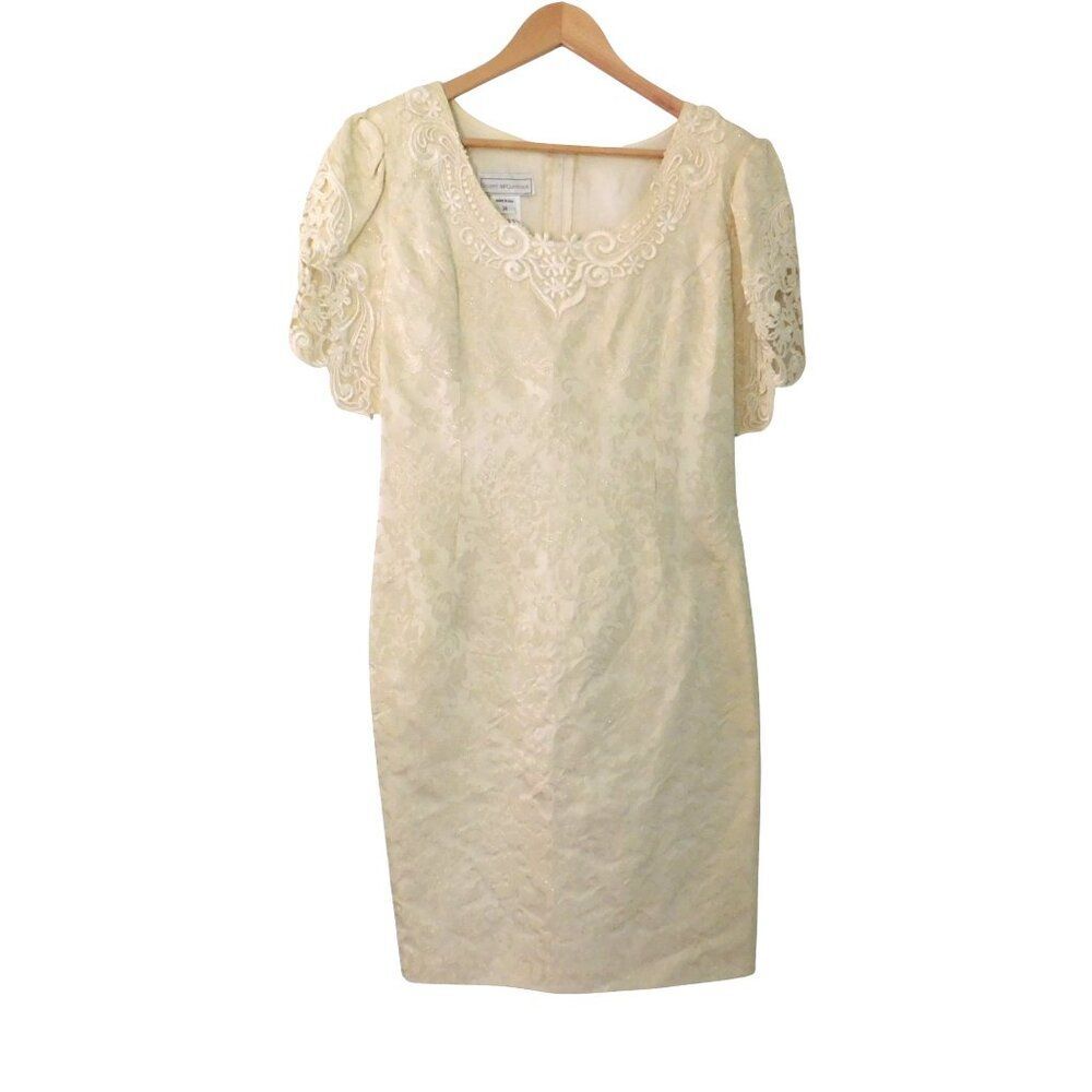Scott Mcclintock Dress Size 8 Gold Lace Cottagecore Wedding‎ Prom Party Pad